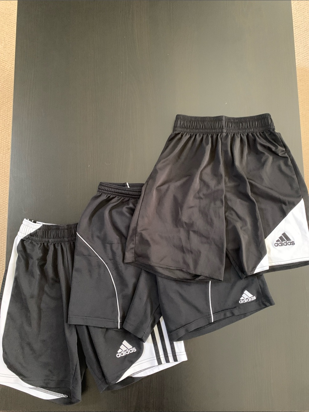 adidas Kids Black Athletic Shorts Set with White Accents